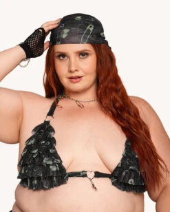 Sunflowerraver X IHR Get Bent Bra Top -I Hear Raves Sunflowerraver x iHR Get Bent Bra Top C1 Front