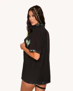 Sunflowerraver X IHR Get Bent Men's Button Up -I Hear Raves Sunflowerraver x iHR Get Bent Men s Button Up Back2