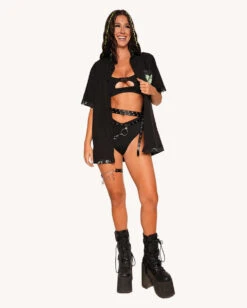 Sunflowerraver X IHR Get Bent Men's Button Up -I Hear Raves Sunflowerraver x iHR Get Bent Men s Button Up Full2