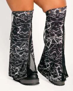 Sunflowerraver X IHR I'm Sensitive Fishnet Leg Warmers -I Hear Raves Sunflowerraver x iHR I m Sensitive Fishnet Leg Warmers C1 Side