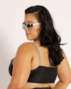 Thunder Shock Reflective Speed Clasp Crop Top -I Hear Raves ThunderShockReflectiveSpeedClaspCropTop C1 Back