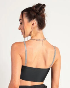 Thunder Shock Reflective Speed Clasp Crop Top -I Hear Raves Thunder Shock Reflective Speed Clasp Crop Top Back