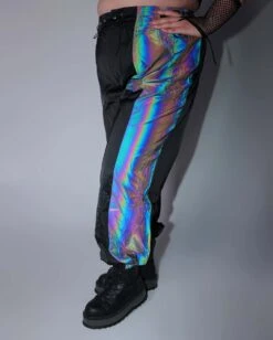 Time 2 Get Lit Rainbow Reflective Cargo Joggers -I Hear Raves Time2GetLitRainbowReflectiveCargoJoggers C1 Reflective