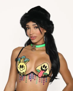 Tripp Out Festival Bra -I Hear Raves Tripp Out Carnival Bra Front
