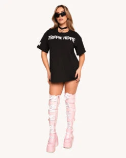 Trippie Hippie Oversized Tee 14 Trippie Hippie Oversized Tee -I Hear Raves Trippie Hippie Oversized Tee Wmn Full