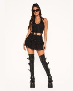 Try To Keep Up Mini Skirt -I Hear Raves Try To Keep Up Halter Top Full