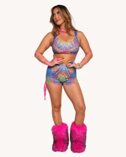 Viper Vision Ruched Shorts 11 Viper Vision Ruched Shorts -I Hear Raves Viper Vision Cropped Cami Top Full 1