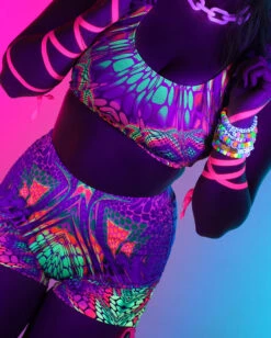 Viper Vision Ruched Shorts 12 Viper Vision Ruched Shorts -I Hear Raves Viper Vision Cropped Cami Top UV 1