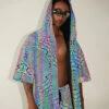 Viper Vision Rainbow Reflective Hooded Robe -I Hear Raves Viper Vision Rainbow Reflective Hooded Robe Reflective