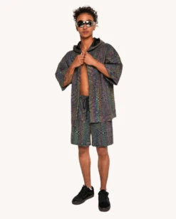 Viper Vision Rainbow Reflective Men's Shorts 11 Viper Vision Rainbow Reflective Men's Shorts -I Hear Raves Viper Vision Rainbow Reflective Men s Shorts Full 1