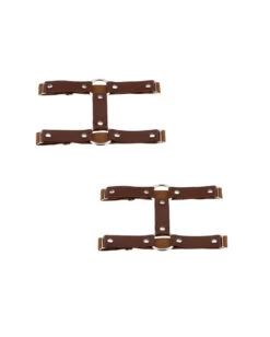 Vixen Vice O-Ring Pair Leg Garters -I Hear Raves VixenViceO RingPairLegGarters Brown