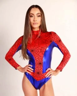 Web Slinger Spider Bodysuit Costume -I Hear Raves Web Slinger Spider Bodysuit Costume Front