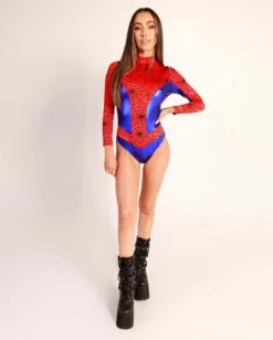 Web Slinger Spider Bodysuit Costume -I Hear Raves Web Slinger Spider Bodysuit Costume Full