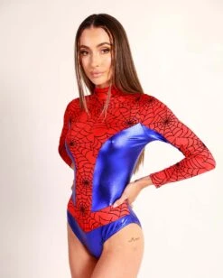 Web Slinger Spider Bodysuit Costume -I Hear Raves Web Slinger Spider Bodysuit Costume Side