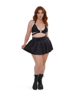 See U After Class Pleated Mini Skirt -I Hear Raves Womens Bottoms See U After Class Pleated Mini Skirt Black Cuve1 full