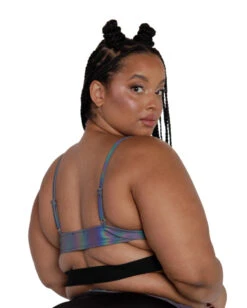 Won't Let U Out Reflective Underboob Clasp Top -I Hear Raves Won t Let U Out Underboob Clasp Top Curve back